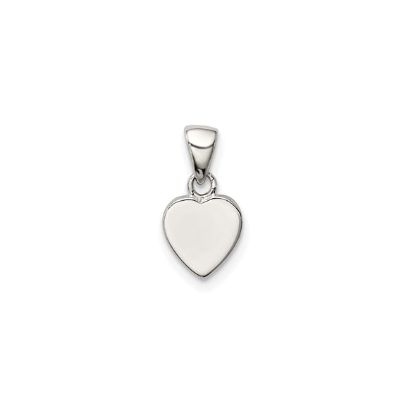 Sterling Silver Heart Pendant Necklace for Women with Polished Finish, Minimalist Romantic Jewelry, Engraving Ready Charm for Anniversary or Valentine Wear