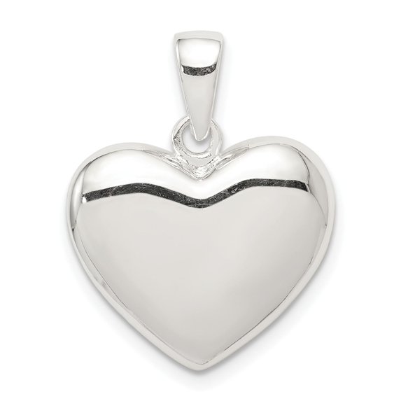 Sterling Silver Heart Pendant Necklace for Women with Polished Smooth Finish, Minimalist Design Symbolizing Love, Elegant Lightweight Chain for Everyday Wear or Layering
