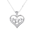 thumbnail image 1 of Amy and Annette Sterling Silver MOM Heart Pendant Necklace with crystals (Mom, Mother, Mama - Great Gift), 1 of 5