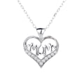thumbnail image 1 of Amy and Annette Sterling Silver MOM Heart Pendant Necklace with crystals from Swarovski, 1 of 5
