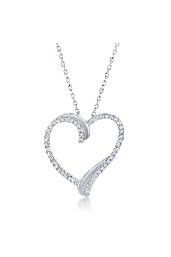Sterling Silver Heart Pendant Necklace