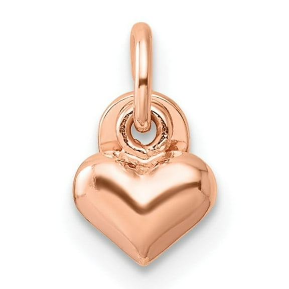 Sterling Silver Heart Pendant with Rose Gold Plating, Puffed Charm for Women, Minimalist Romantic Jewelry for Necklace or Bracelet, Symbol of Love and Affection, Elegant Everyday Style