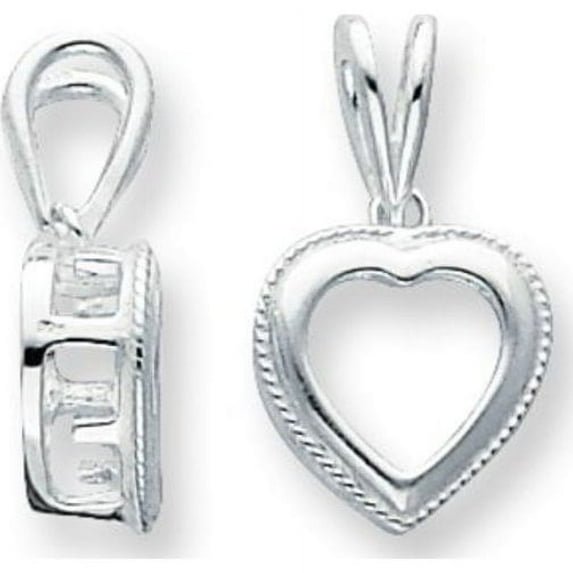 Sterling Silver Heart Pendant Setting 9Mm