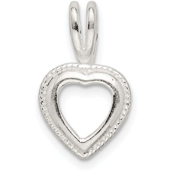 Sterling Silver Heart Pendant Setting 9Mm