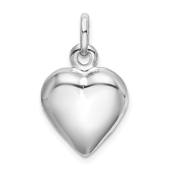Sterling Silver Heart Pendant for Women, Polished 925 Charm with Smooth Finish, Minimalist Jewelry Symbolizing Love for Necklace or Bracelet, Romantic Anniversary or Valentines Accessory