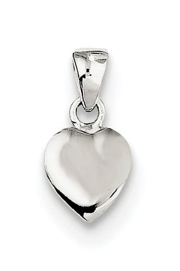 925 Sterling Silver Polished Love Heart Pendant Necklace 12.5x6.6mm Wide Pendant for Women