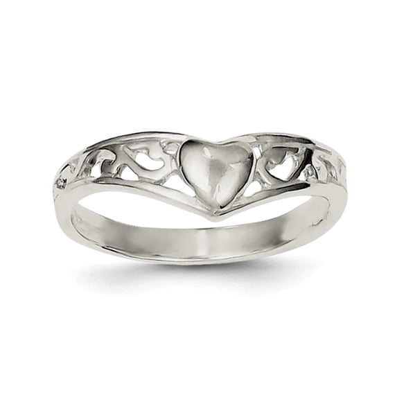 925 Sterling Silver Solid Polished Love Heart Ring Size 7 6mm Wide Statement Ring for Women