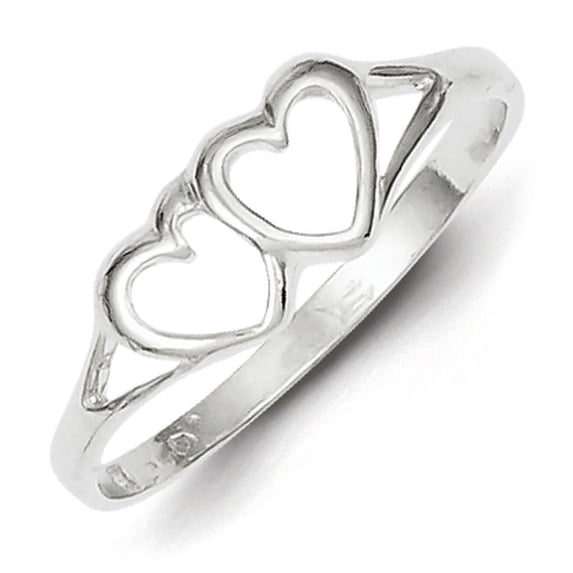 925 Sterling Silver Solid Polished Love Heart Ring Size 7 2mm Wide Statement Ring for Women