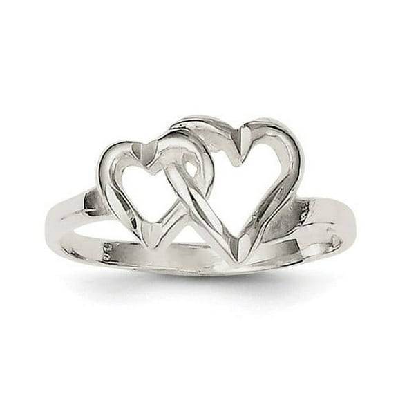 925 Sterling Silver Solid Polished Love Heart Ring Size 6 - 2.0 Grams - Ring for Women