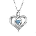 thumbnail image 1 of Sterling Silver Heart Shape Gemstone December Birthstone Necklace, 18", 1 of 2