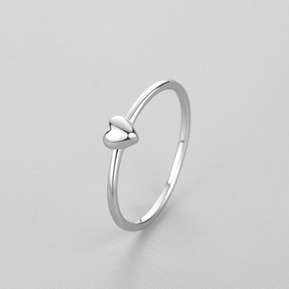 Sterling Silver Heart-Shaped Ring For Women: Simple, Elegant, and Affordable Luxury Design, Perfect for Everyday Wear or Special Occasions. Gift Box Included.