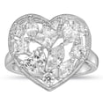 thumbnail image 1 of Sterling Silver Heart Simulated Diamond Mixed shapes Scatter Top Ring, 1 of 2