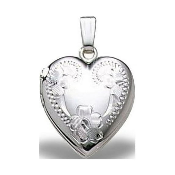 Sterling Silver Heart Small Locket - 1/2 Inch X 1/2 Inch Sterling Silver