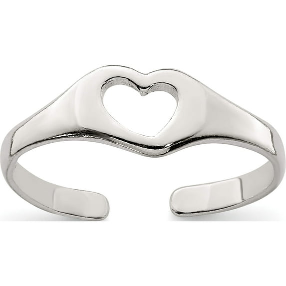Sterling Silver Heart Toe Ring Made In India qr1934