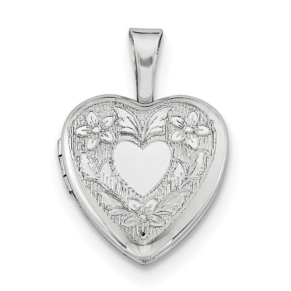 Sterling Silver Heart Wings 12mm Heart Locket - 1.4 Grams