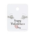 thumbnail image 1 of Sterling Silver Heart with Cupids Arrow Stud Earrings on Valentines Day Card, 1 of 1
