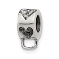 thumbnail image 1 of Sterling Silver Heart with Loop for Click-On Bead - Antiqued & Polished, 1 of 1