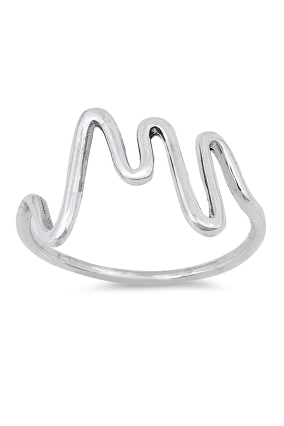 Sterling Silver Heartbeat Plain Ring