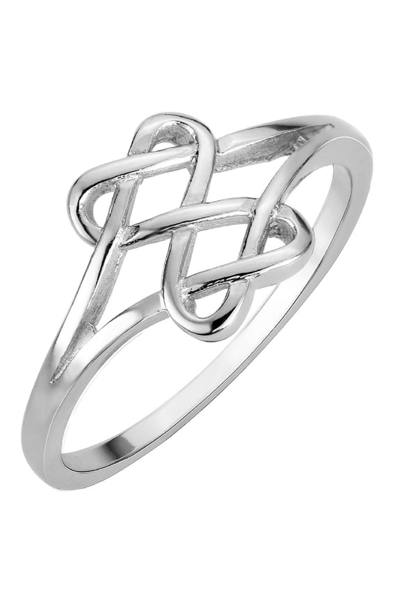 Sterling Silver Hearts Infinity Fusion Ring Size 11