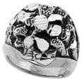 thumbnail image 1 of Sterling Silver Heavy Nugget Ring Oxidized Round Shape, size 10, 1 of 3