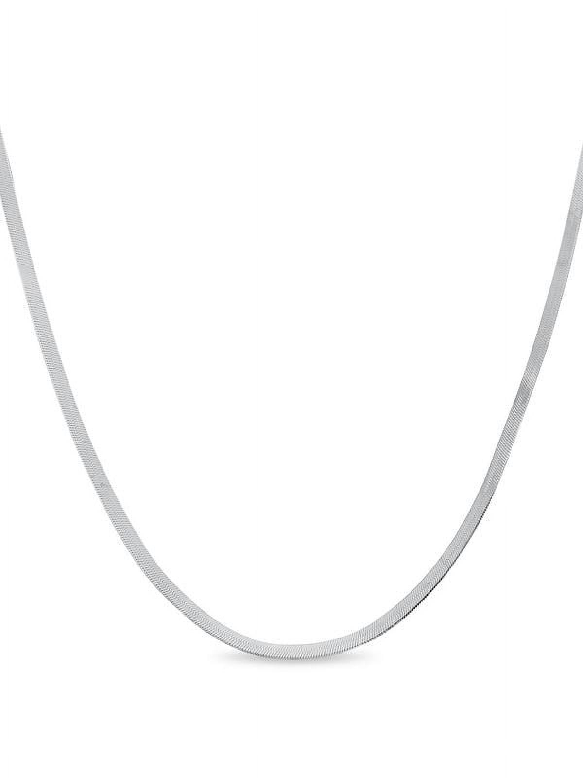 Sterling Silver Herringbone Chain Necklace 18 inches