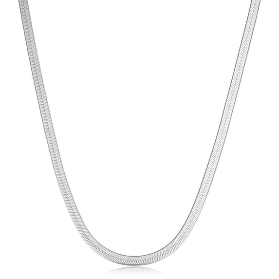 KoolJewelry Sterling Silver Herringbone Chain Necklace (3.6 mm, 20 inch)