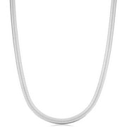 FREMADA KoolJewelry Sterling Silver Herringbone Chain Necklace (4.6 mm, 18 inch)