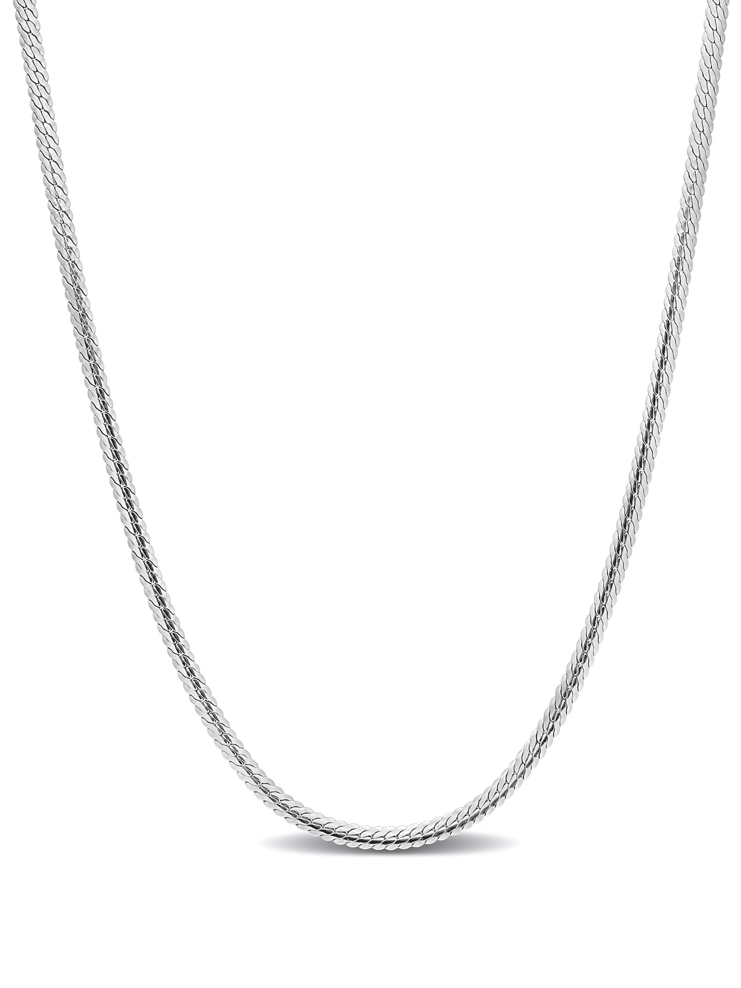 Sterling Silver Herringbone Chain Necklace