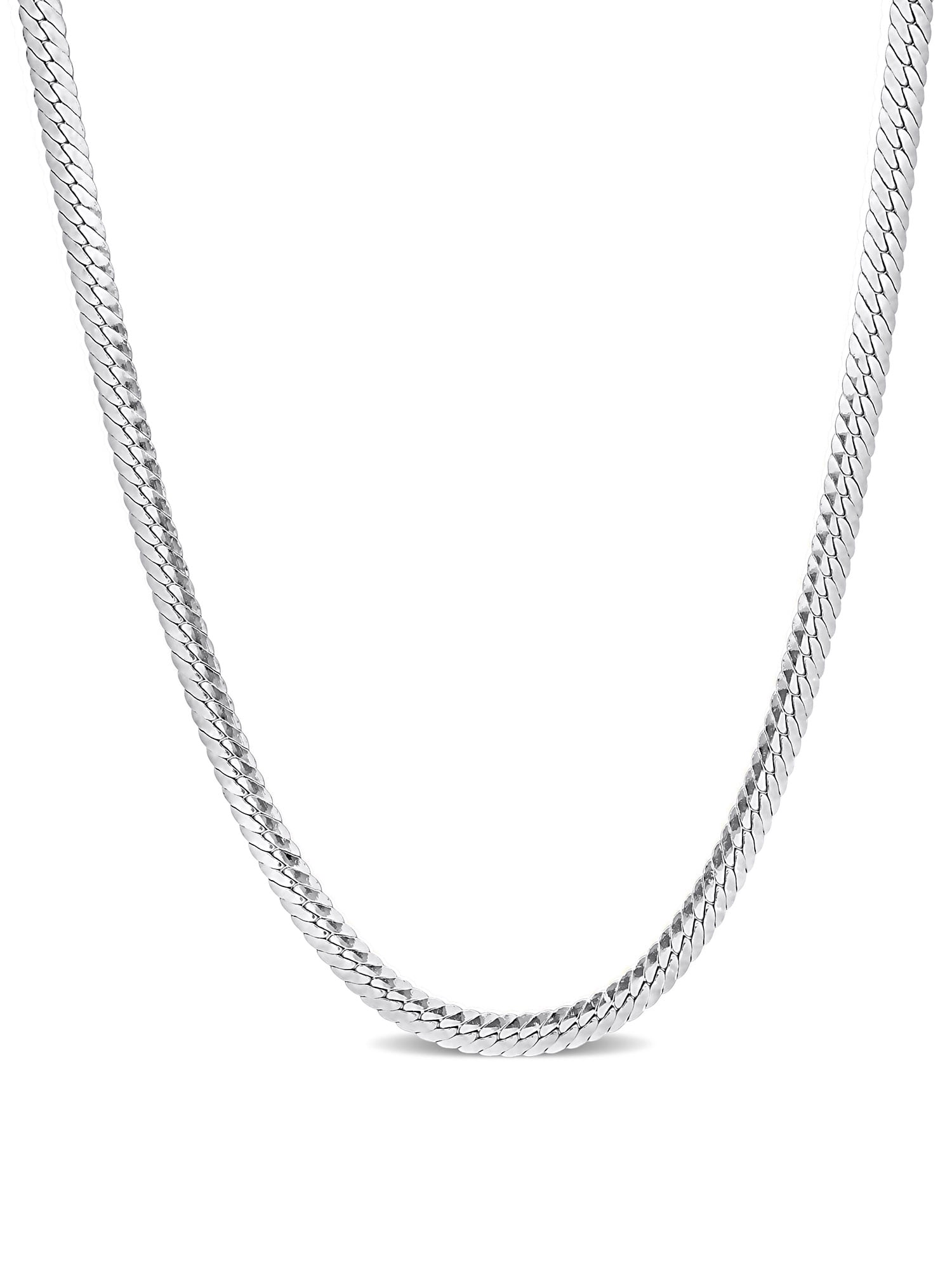 Sterling Silver Herringbone Chain Necklace