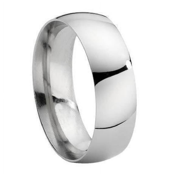 Sterling Silver High Polish His and Hers Wedding Rings- 8mm