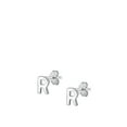 thumbnail image 1 of Sterling Silver High Polished Initial R Stud Letter Earrings 925 New Jewelry Female Unisex, 1 of 3