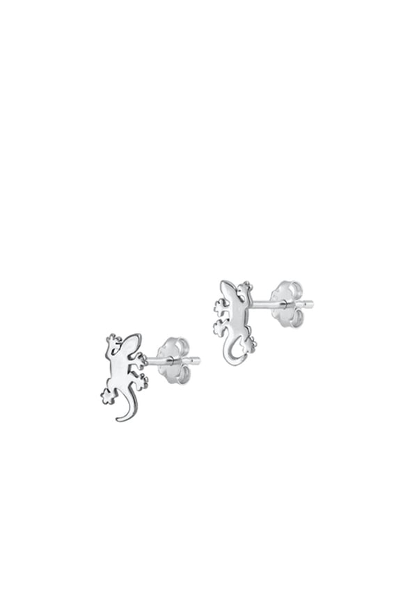 Sterling Silver High Polished Lizard Gecko Earrings .925 New Jewelry Female Unisex