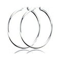 thumbnail image 1 of Sterling Silver High Polished Rounded Hinge 2.5mm Hoop Earrings Size 65, 1 of 3