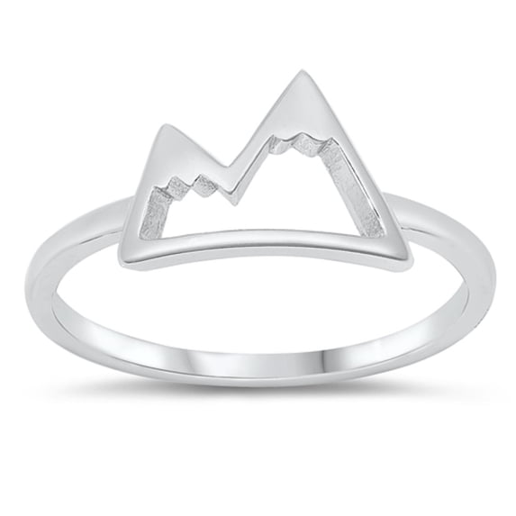 Sterling Silver High and Low Mountain Ring Size 8