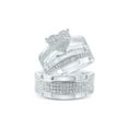 thumbnail image 1 of Sterling Silver His Hers Round Diamond Heart Matching Wedding Set 7/8 Cttw, 1 of 3