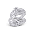 thumbnail image 1 of Sterling Silver His Hers Round Diamond Solitaire Matching Wedding Set 1/5 Cttw, 1 of 3