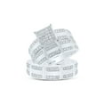 thumbnail image 1 of Sterling Silver His Hers Round Diamond Square Matching Wedding Set 1/2 Cttw, 1 of 3