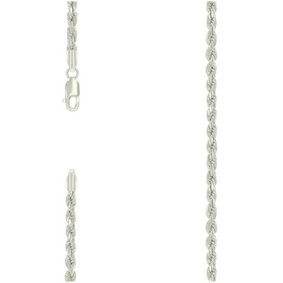 Sterling Silver Hollow Rope Chain Silver 070 3.5mm-22"