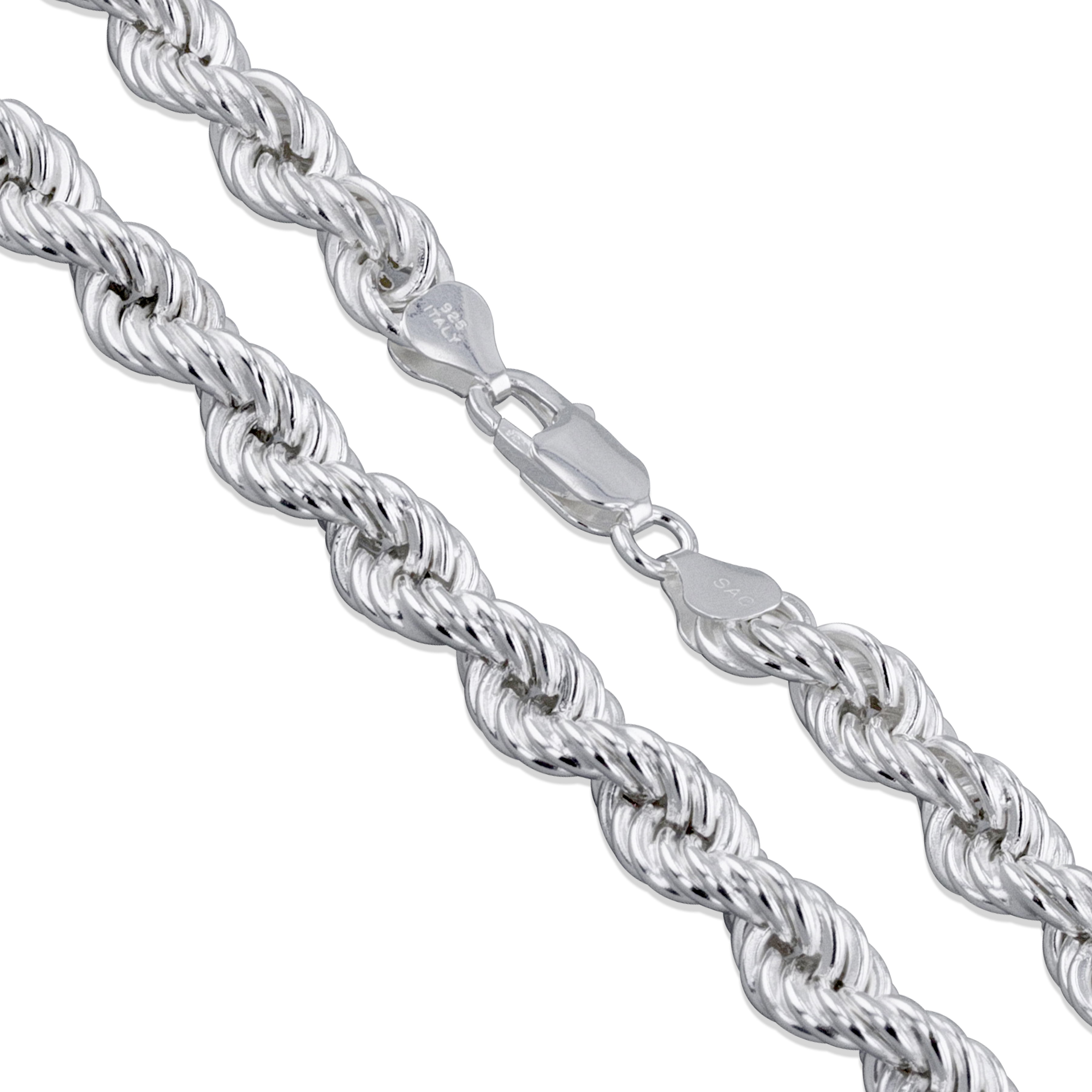 Sterling Silver Hollow Spiral Rope Chain 8mm Pure 925 Italy Men's Wide  Necklace 24 Jewelry Female 