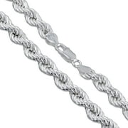 SAC SILVER Sterling Silver Hollow Spiral Rope Chain 8mm Pure 925 Italy Men's Wide Necklace 22" Jewelry Female