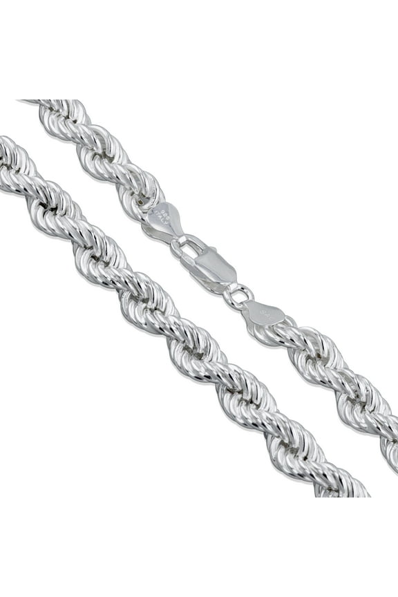 Sterling Silver Hollow Spiral Rope Chain 8mm Pure 925 Italy Men's Wide Necklace 24" Jewelry Female