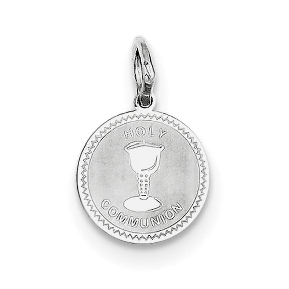 925 Sterling Silver Solid Faceted Laser Etched Holy Communion Disc Charm Pendant Necklace for Women