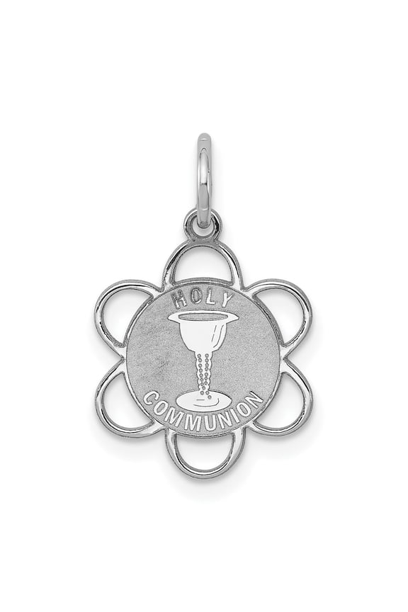 Sterling Silver Holy Communion Pendant with Chalice Symbol, Catholic Religious Necklace Charm for Women, Christian Devotional Jewelry for First Sacrament or Faith Bracelet