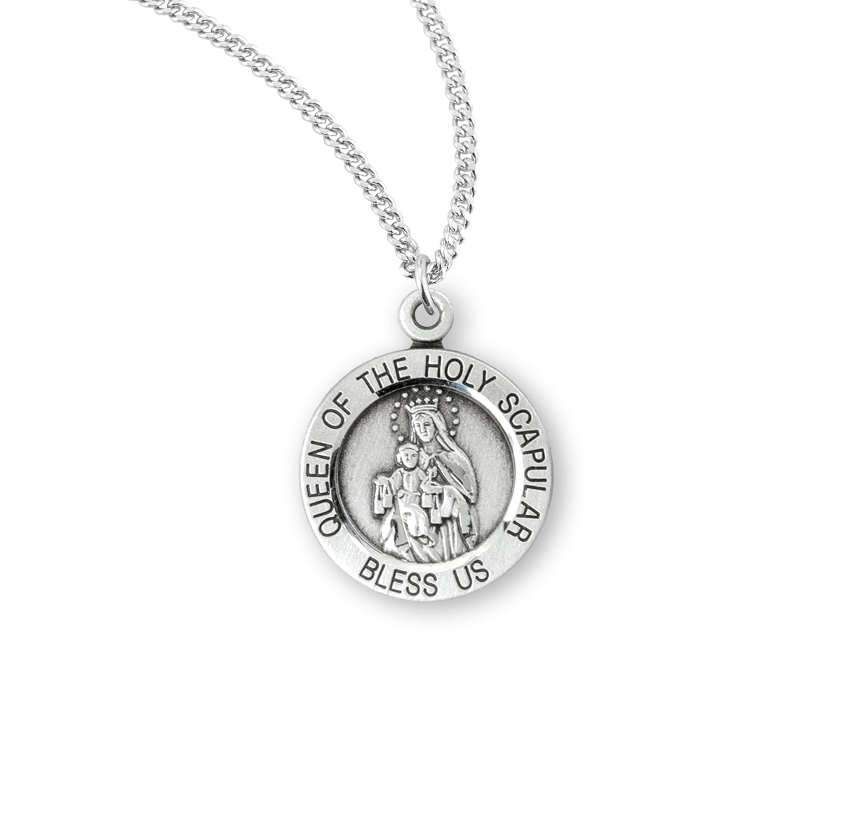 Sterling Silver Holy Scapular Medal Pendant Necklace - Walmart.com