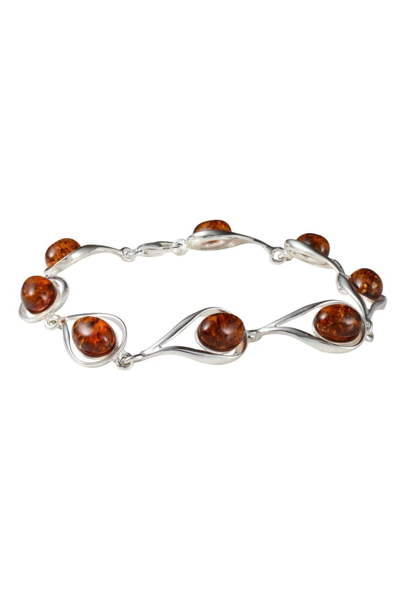 "Adriana" Baltic Honey Amber Bracelet in Sterling Silver