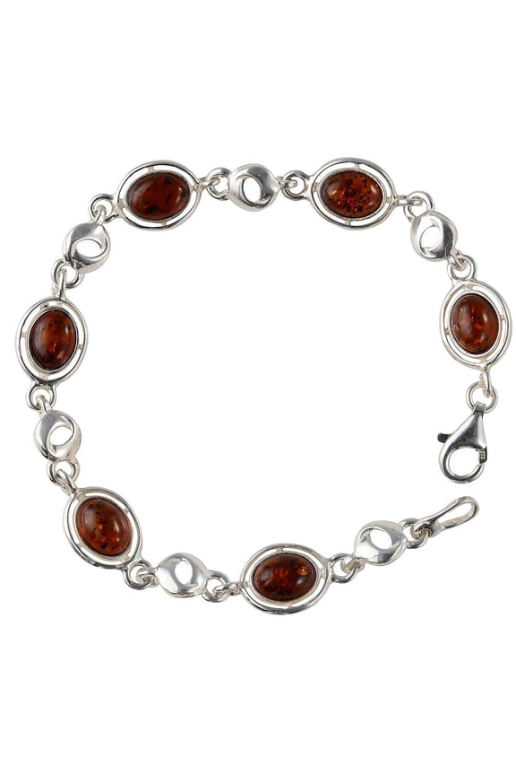 Sterling Silver Honey Baltic Amber Bracelet "Alison", Amber Jewelry Collection