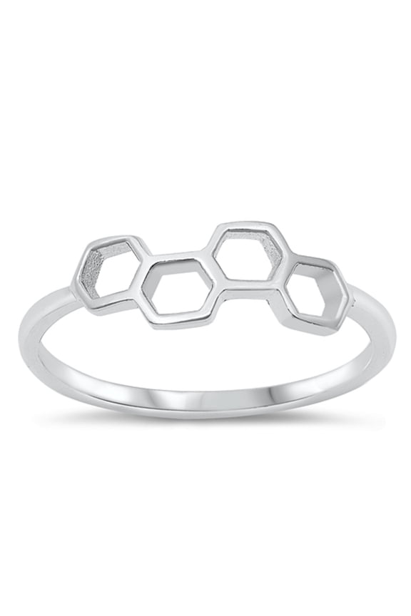 Sterling Silver Honey Comb Ring Size 9