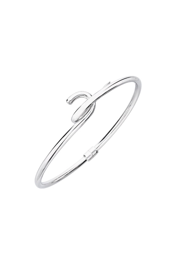 Sterling Silver Hook and Latch Stacking Bangle Bracelet