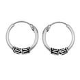 thumbnail image 1 of Sterling Silver Hoop Boho Style Bali Earrings 925 New Jewelry Female Unisex, 1 of 3