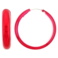thumbnail image 1 of Sterling Silver Hoop Earrings Painted in Red, 1 1/4 inch diameter, 1 of 1